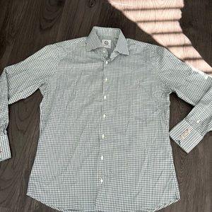 NWOT green and navy dress shirt
